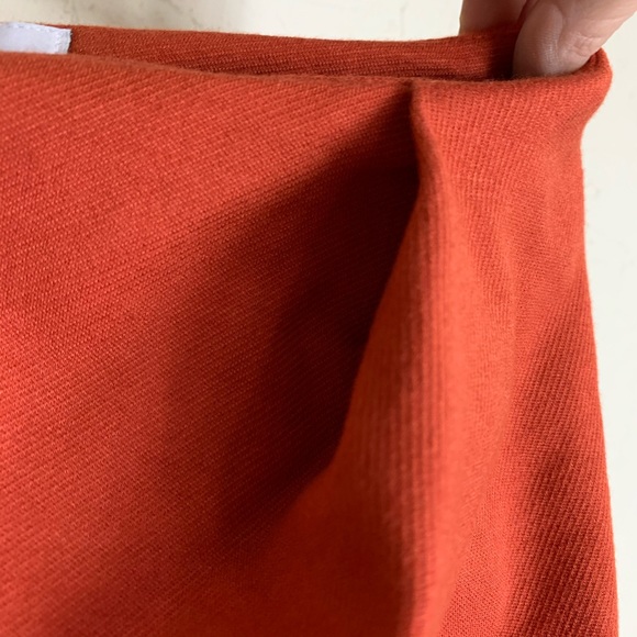 CAbi Orange Textured Career Pencil Mini Skirt With Pleat Overlay Detail Size 6 - Picture 3 of 13